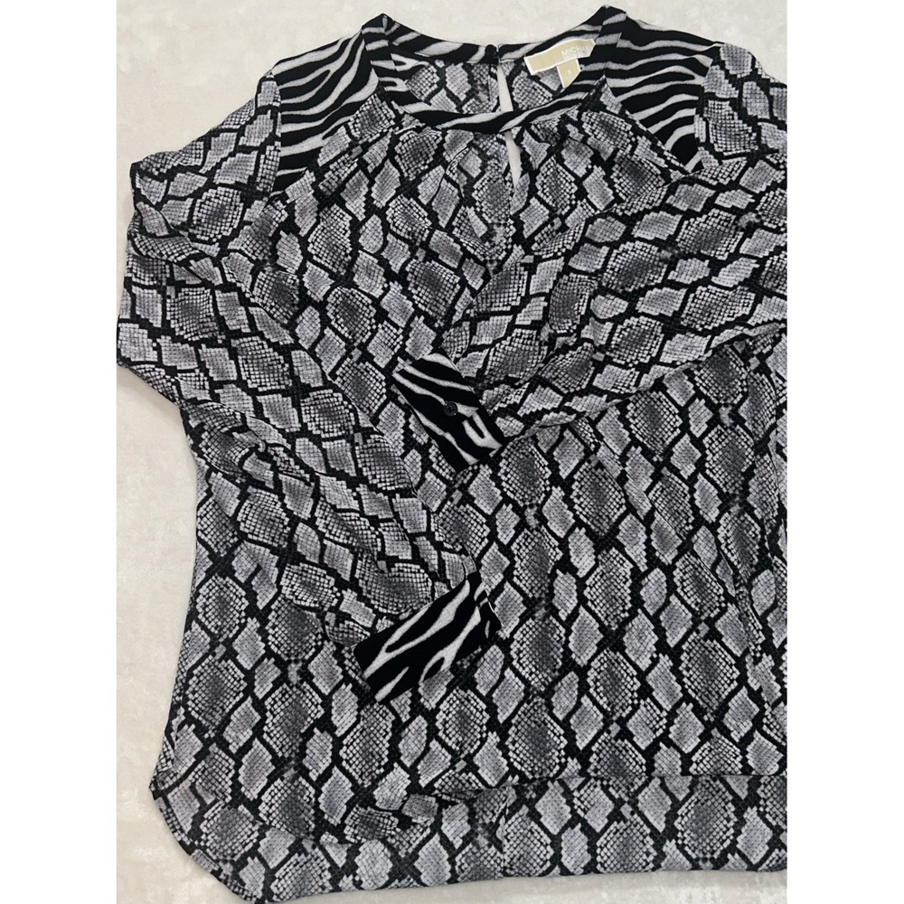 MICHAEL‎ Kors Snakeskin Print Crepe Tunic Tee Top Snake Print Blouse, Small